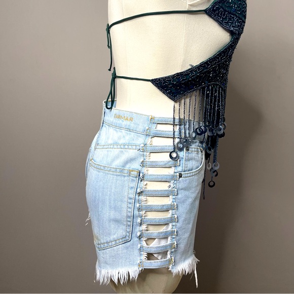 Carmar Distressed Side Cutout Denim Shorts - Picture 4 of 13
